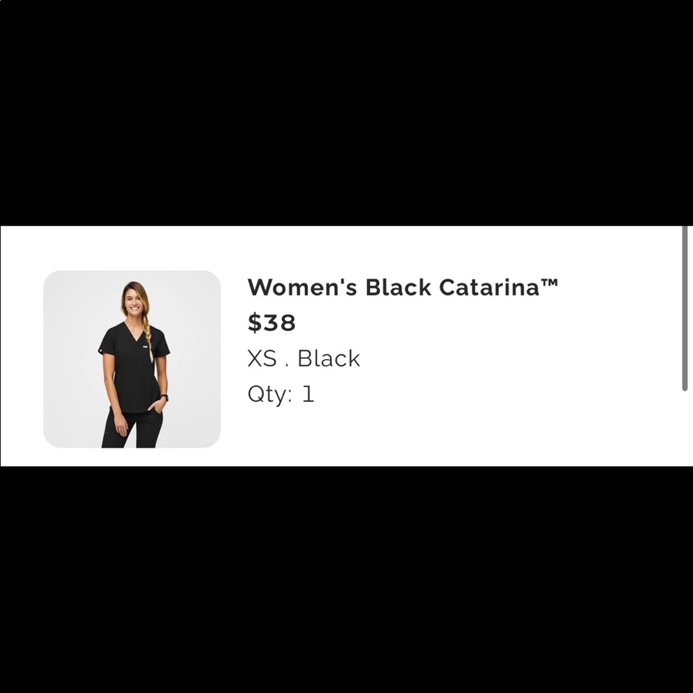 FIGS Black Catarina Scrub top